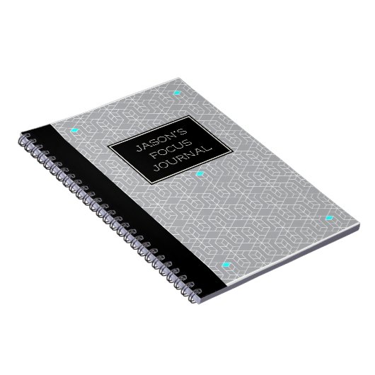  zwarte & grijze geometrische focus notitieboek (Rechterzijde)