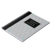 zwarte & grijze geometrische focus notitieboek (Linkerzijde)