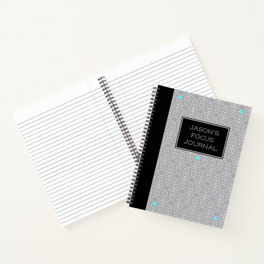  zwarte & grijze geometrische focus notitieboek (Binnen)
