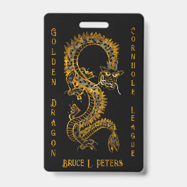Zwarte Grijze Gouden Draak Cornhole League Lidmaat Badge