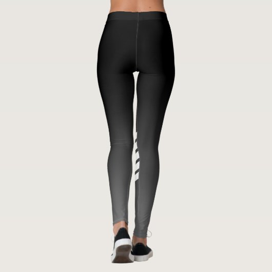 zwarte grijze gradiënt, monogrammen leggings (Achterkant)