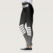 zwarte grijze gradiënt, monogrammen leggings (Links)