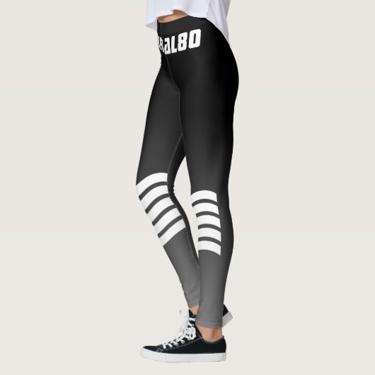 zwarte grijze gradiënt, monogrammen leggings (Links)