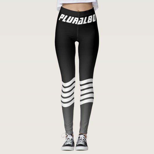 zwarte grijze gradiënt, monogrammen leggings (Voorkant)