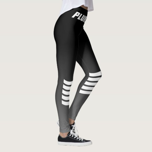 zwarte grijze gradiënt, monogrammen leggings (Rechts)