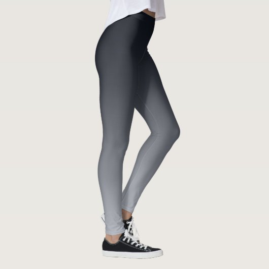 Zwarte grijze gradiënt. Ombre. Leggings (Rechts)