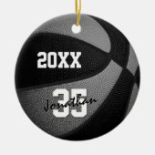 zwarte grijze jongens mannen basketbal keramisch ornament (Voorkant)