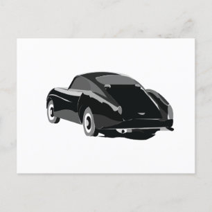 Zwarte Grijze Klassieke Auto Briefkaart