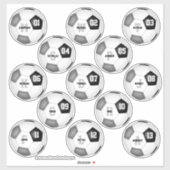 zwarte grijze kleuren voor voetbalclubs 13 op maat sticker (Vel)