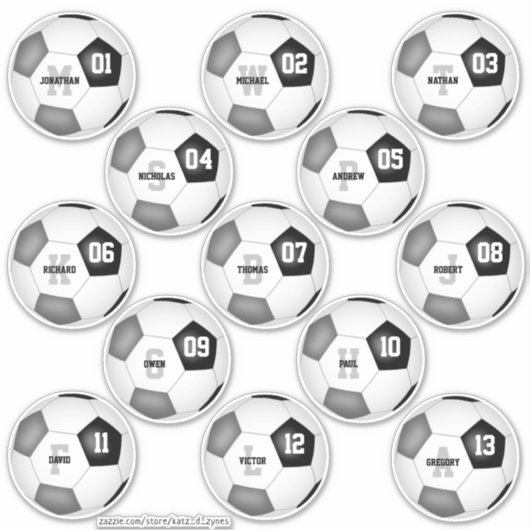 zwarte grijze kleuren voor voetbalclubs 13 op maat sticker (Voorkant)