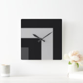 Zwarte/grijze kleurhoek (MB) Vierkante Klok (Huis)