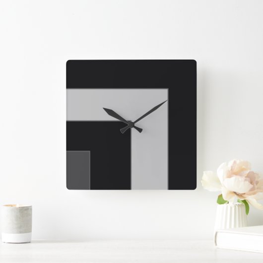 Zwarte/grijze kleurhoek (MB) Vierkante Klok (Huis)