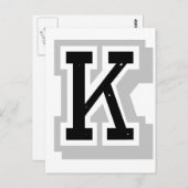 zwarte grijze letter K Briefkaart (Voorkant / Achterkant)