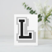 zwarte grijze letter L Briefkaart (Staand voorkant)