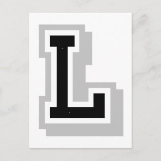 zwarte grijze letter L Briefkaart