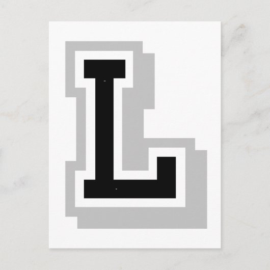 zwarte grijze letter L Briefkaart (Voorkant)