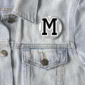 zwarte grijze letter M Ronde Button 5,7 Cm (In situ)