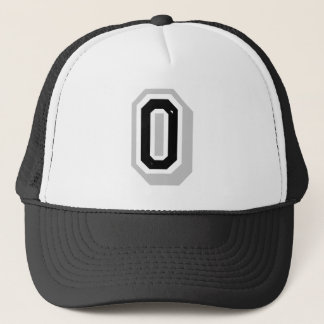 zwarte grijze letter O Trucker Pet