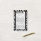 "Zwarte & grijze luipaard" 4x6 LINED Post-it® Notes (Op bureau)