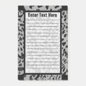 "Zwarte & grijze luipaard" 4x6 LINED Post-it® Notes (Voorkant)