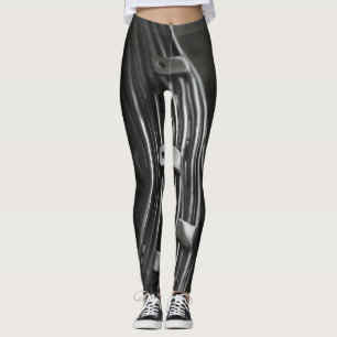 zwarte grijze metallische industrie leggings