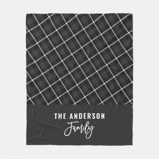 Zwarte grijze moderne minimale rustige herfst wint fleece deken (Voorkant)