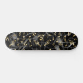 Zwarte grijze muzieknoten skateboarddek skateboard (Horizontaal)