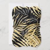 Zwarte Grijze Palms Diamond Birthday Party Kaart (Achterkant)