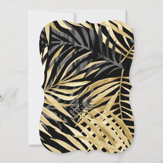 Zwarte Grijze Palms Diamond Birthday Party Kaart (Achterkant)