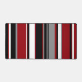 Zwarte, grijze rode en witte strepen bureaumat (Voorkant)