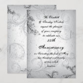 Zwarte grijze rol 25e zilveren huwelijksjubileum kaart (Voorkant / Achterkant)