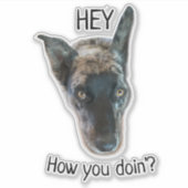 Zwarte Grijze Rundvee Dog Aangepast Sticker (Voorkant)