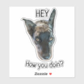 Zwarte Grijze Rundvee Dog Aangepast Sticker (Vel)