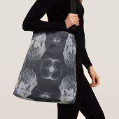 Zwarte Grijze schedel Crossbody Tas (Dichtbij)
