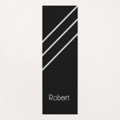 Zwarte grijze strepen gepersonaliseerd yogamat (Voorkant)