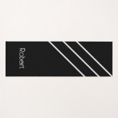 Zwarte grijze strepen gepersonaliseerd yogamat (Voorkant (horizontaal))