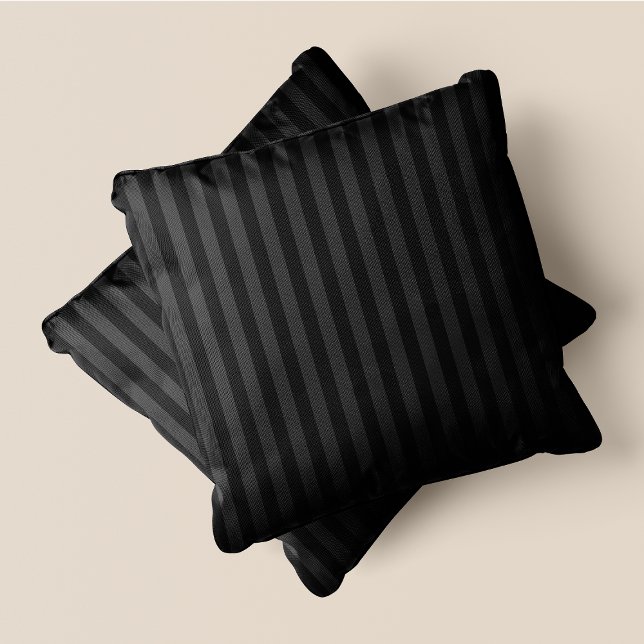 Zwarte & grijze strepen kussen (Black & Grey Stripes Throw Pillow)
