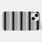Zwarte grijze strepen leuk Case-Mate iPhone case (Achterkant (horizontaal))