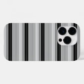 Zwarte grijze strepen leuk Case-Mate iPhone case (Achterkant (horizontaal))