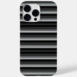 Zwarte grijze strepen leuk Case-Mate iPhone 14 pro max hoesje