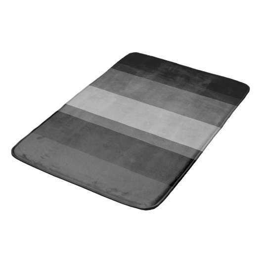Zwarte & grijze Stripes Bold Sophisticated Designe Badmat (Gekanteld)
