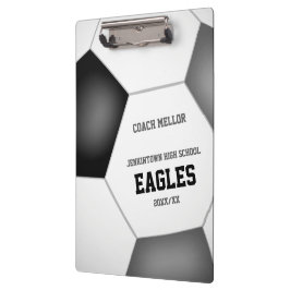 zwarte grijze teamkleuren aangepaste voetbal coach klembord