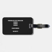 zwarte grijze teamkleuren monogrammen basketbal bagagelabel (Achterkant horizontaal)