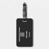 zwarte grijze teamkleuren monogrammen volleybal bagagelabel (Achterkant verticaal)