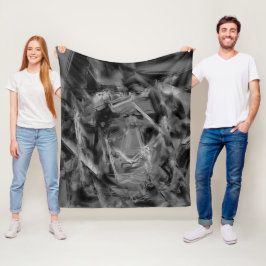 Zwarte grijze vlekken, 'verkeerde borstelslagen' fleece deken