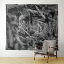 Zwarte grijze vlekken, 'verkeerde borstelslagen' wandkleed