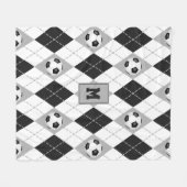 zwarte grijze voetbalploegen kleuren argyle fleece deken (Voorkant (Horizontaal))