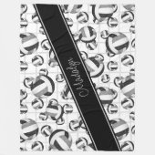 zwarte grijze volleybalkpatroon met netto - accent fleece deken (Voorkant)