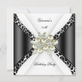 Zwarte grijze witte luipaard parelplein kaart (Voorkant)