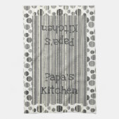 Zwarte grijze witte strepen en pooldots theedoek (Verticaal)